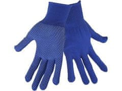 Extol Craft Rukavice (99713) z polyesteru s PVC terčíky na dlani, velikost 8&quot;