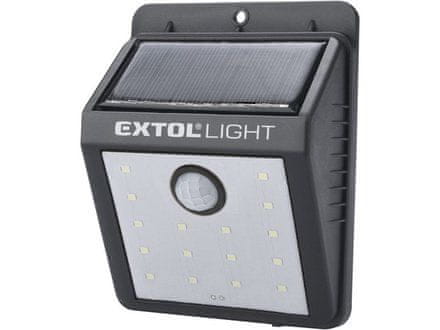 Extol Light Venkovní nástěnné svítidlo (43130) s pohybovým čidlem, 120lm, solární nabíjení