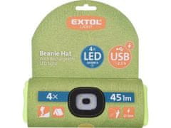 Extol Light Čepice s čelovkou (43194) čepice s čelovkou 4x45lm, nabíjecí, USB, fluorescentní žlutá, univerzální velikost
