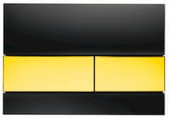Tece TECEsquare sklo černá, ovládací tlačítko zlatá 9.240.808 - Tece