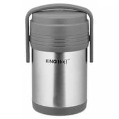 KINGHoff Termoska na jídlo 1,5 l, ocel, se 3 nádobami Kh-4075