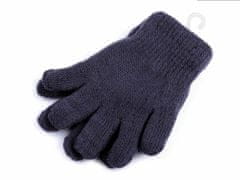 Kraftika 1pár 10 modrošedá dětské pletené rukavice zateplené