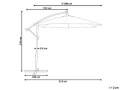 Beliani Zahradní deštník LED, 285 cm, béžový CORVAL