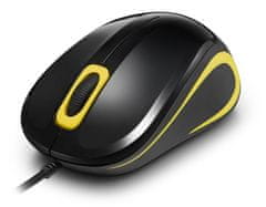 Crono myš CM643Y/ optická/ drátová/ 1000 dpi/ USB/ černo-žlutá