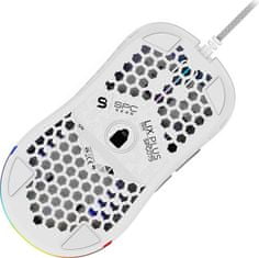 SPC Gear herní myš LIX+ onyx white / drátová / optická / PMW3360/800-12000dpi / 1000Hz/6 tlačítek / 59g /RGB/ USB / bílá