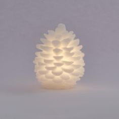 DecoLED LED svíčka, vosková, šiška, 14 x 18,5 cm, bílá