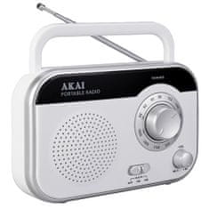 Akai Rádio , PR003A-410, AM/FM, bílá, 1 W RMS