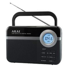 Akai Rádio , PR006A-471U, přenosné, FM tuner s PLL, LCD displej, AUX-IN, RMS výkon 0,8 W