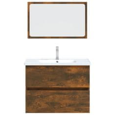 Greatstore 2dílný set koupelnového nábytku kouřový dub kompozitní dřevo
