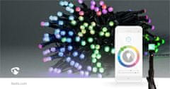 Nedis SmartLife chytrý vánoční řetěz, 168 LED, 20 m, venkovní IP65, barevný RGB (WIFILX01C168)