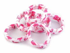 Kraftika 1karta růžová malinová plameňák gumičky do vlasů plameňák