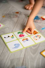 Farfarland Loto s průhlednými plastovými kartami - Části předmětů. Vzdělávací hry. Hry pro děti - barevné skládačky deskové hry pro batolata. Rané vzdělávání