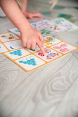 Farfarland Loto s průhlednými plastovými kartami - Počítejte do 10. Vzdělávací hry. Hry pro děti - barevné skládačky deskové hry pro batolata. Rané vzdělávání