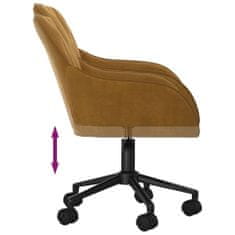 Greatstore Otočná kancelářská židle hnědá samet