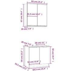 shumee 2dílná sada koupelnových skříněk bílá kompozitní dřevo