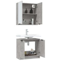 shumee 2dílná sada koupelnových skříněk betonově šedá kompozitní dřevo