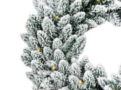 LAALU.cz Věnec vánoční umělý neozdobený zasněžený bílý DELUXE Viola 30 cm s LED OSVĚTLENÍM na stůl i zavěšení
