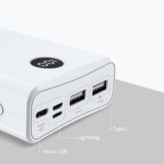 Kivee Powerbanka 10 000 mAh PD 18W (USB + Micro USB + USB-C) Kivee (KV-PT209D) bílá