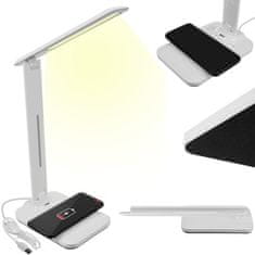 INTEREST Stolní LED lampa s indukční nabíječkou na telefony..