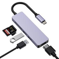 Kaku Dokovací stanice KAKU KSC-274 HUB USB 3.0 TYP C HDMI 4K SD thunderbolt 5v1