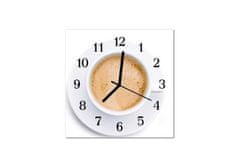 Glasdekor Nástěnné hodiny káva 30x30cm VI - Materiál: plexi