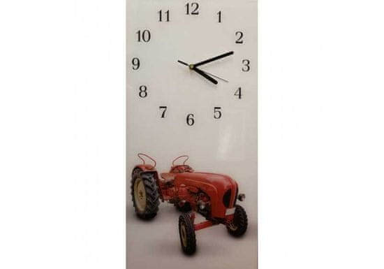 Glasdekor Nástěnné hodiny traktor 30x60cm VI