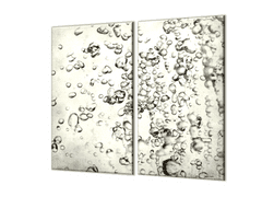 Glasdekor Ochranná deska bubliny vody béžový podklad - Ochranná deska: 52x60cm, Lepení na zeď: Bez lepení na zeď