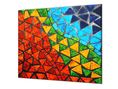 Glasdekor Ochranná deska barevná abstraktní mozaika - Ochranná deska: 60x90cm, Lepení na zeď: S lepením na zeď