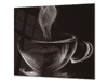 Ochranná deska abstraktní hrnek kávy - Ochranná deska: 55x55cm, Lepení na zeď: S lepením na zeď