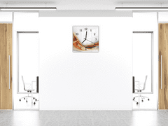 Glasdekor Nástěnné hodiny 30x30cm abstraktní oranžová vlna - Materiál: plexi