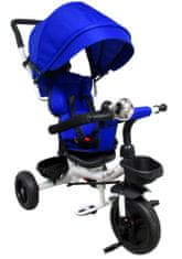 R-Sport Dětská tříkolka s vodící tyčí bez brzdy T4, 360° otočná kola Modrá