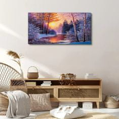 COLORAY.CZ Obraz na plátně Snow River Sunset River 100x50 cm
