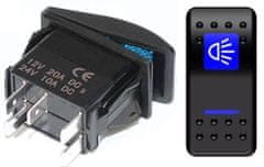 HADEX Vypínač kolébkový A11625ABL-J8 ON-OFF 2p.12VDC/20A modrý, prosvětlen