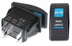 HADEX Vypínač kolébkový A11625ABL-J59 ON-OFF 2p.12VDC/20A modrý, prosvětlen