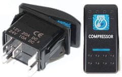 HADEX Vypínač kolébkový A11625ABL-J25 ON-OFF 2p.12VDC/20A modrý, prosvětlen