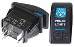 HADEX Vypínač kolébkový A11625ABL-J45 ON-OFF 2p.12VDC/20A modrý, prosvětlen