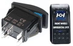 HADEX Vypínač kolébkový A11625ABL-J37 ON-OFF 2p.12VDC/20A modrý, prosvětlen