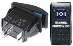 HADEX Vypínač kolébkový A11625ABL-J38 ON-OFF 2p.12VDC/20A modrý, prosvětlen