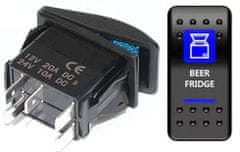 HADEX Vypínač kolébkový A11625ABL-J91 ON-OFF 2p.12VDC/20A modrý, prosvětlen