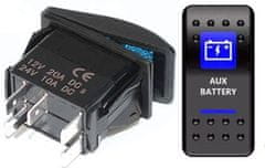 HADEX Vypínač kolébkový A11625ABL-J68 ON-OFF 2p.12VDC/20A modrý, prosvětlen