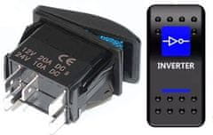 HADEX Vypínač kolébkový A11625ABL-J87 ON-OFF 2p.12VDC/20A modrý, prosvětlen