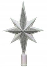 Kaemingk Vánoční stromeček hvězda hrot třpytky 25cm stříbrná