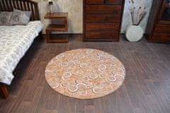 Dywany Lusczów Kulatý koberec DROPS Bubbles béžový, velikost kruh 150