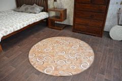 Dywany Lusczów Kulatý koberec DROPS Bubbles béžový, velikost kruh 150
