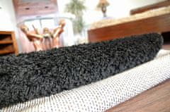 Dywany Lusczów Kulatý koberec SHAGGY Hiza 5cm černý, velikost kruh 150