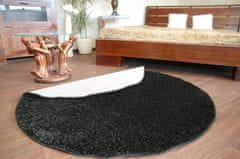 Dywany Lusczów Kulatý koberec SHAGGY Hiza 5cm černý, velikost kruh 150