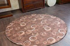 Dywany Lusczów Kulatý koberec DROPS Bubbles hnědý, velikost kruh 100