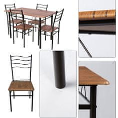 Timeless Tools Kovový jídelní stůl se 4 židlemi