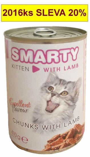 Smarty Cat Kitten Jehněčí chunks, konzerva 410 g