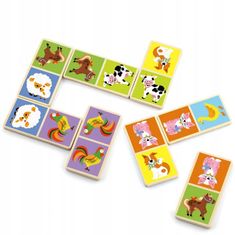 Viga Toys Dřevěná hra Domino Farma 28 prvků